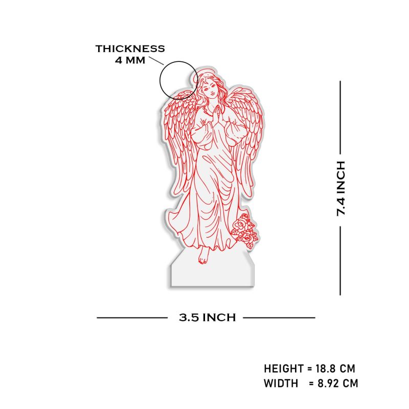 Holy Virgin with Angel Wings Night Lamp with Warm White & USB Cable Christian Gift for Men & Woman